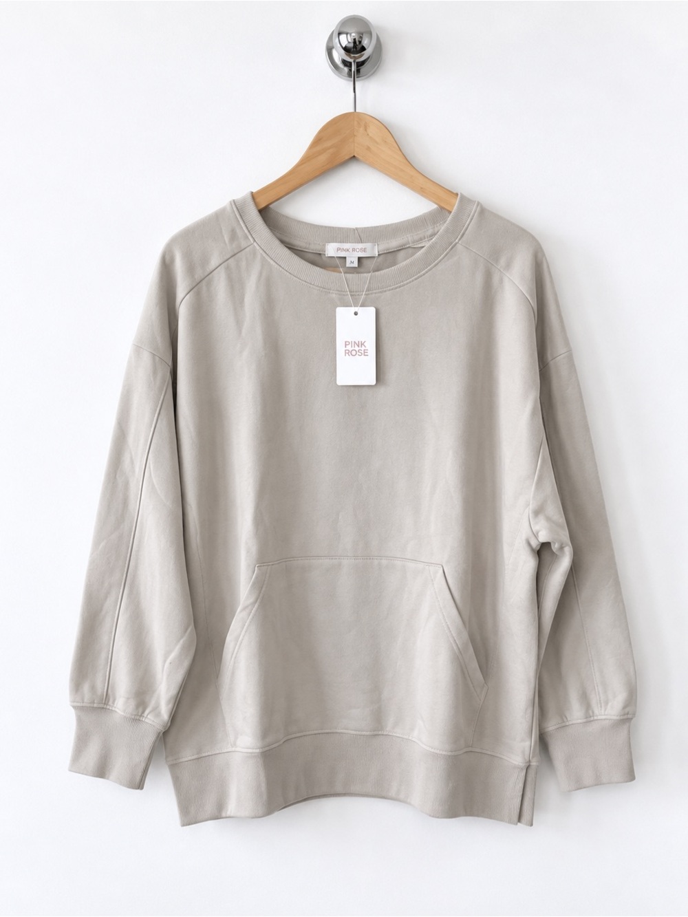 PINK ROSE Relaxed fit Fleece Sweatshirt